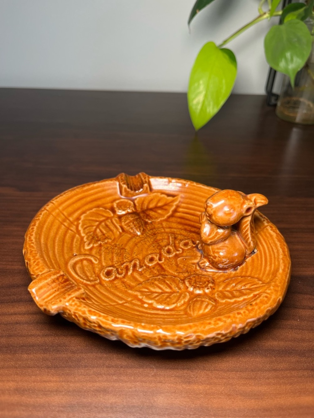 1950’s ceramic Canadian ashtray. Vintage, chalet, retro, 50’s.